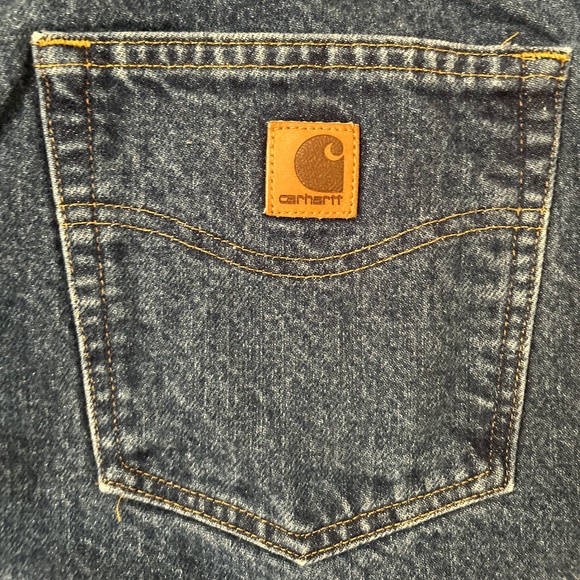 Vintage y2k flannel lined carhartt relaxed wide leg jeans euc